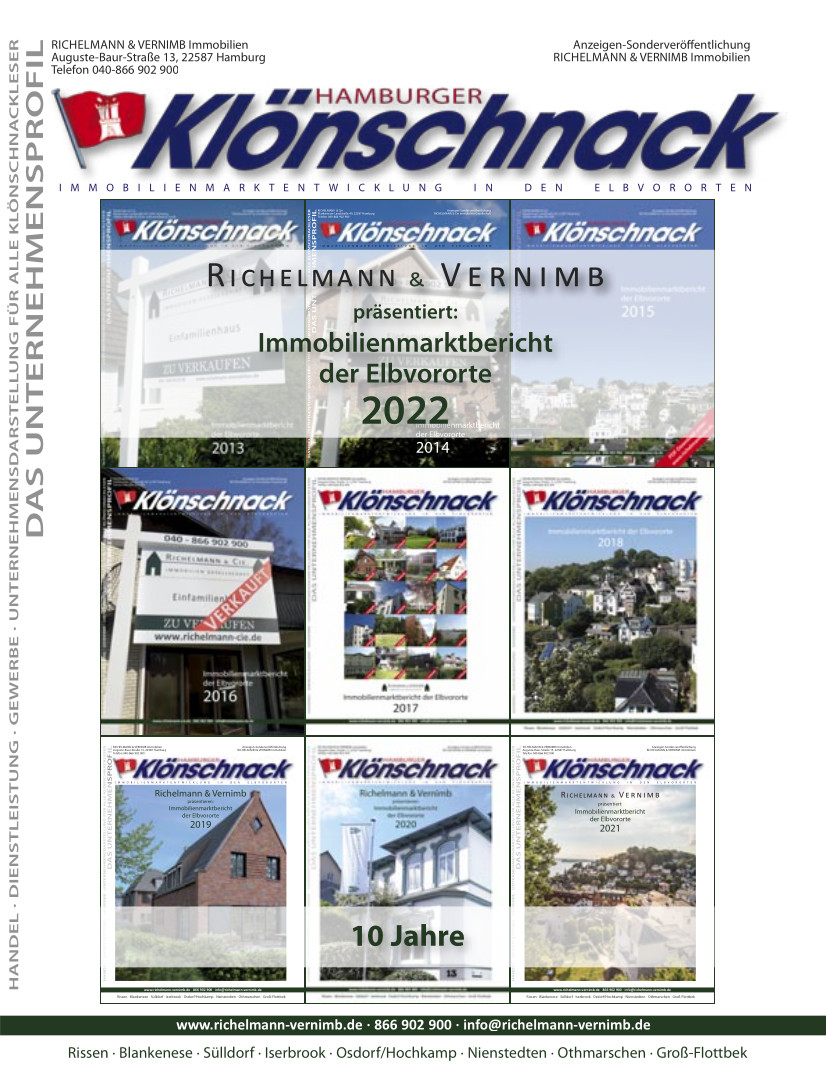 Immobilienmarktbericht der Elbvororte Hamburg 2022